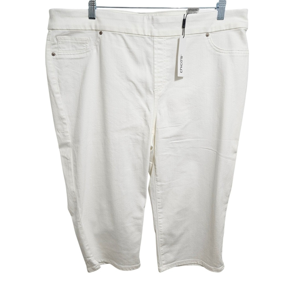 Chico's NWT Pull On Capri Pants Denim Crop Stretch Minimalist Comfort 18 1X
